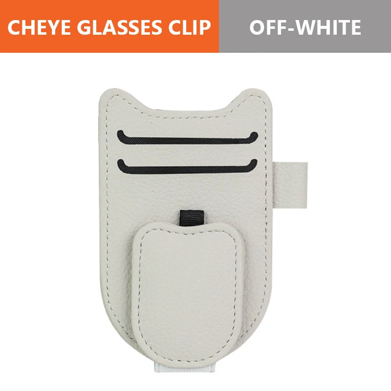 SEAMETAL Car Sun Visor Glasses Holder Magnetic Eyeglasses Hanger Clip Luxury Leatherette Car Sunglasses Holder Mount Universal