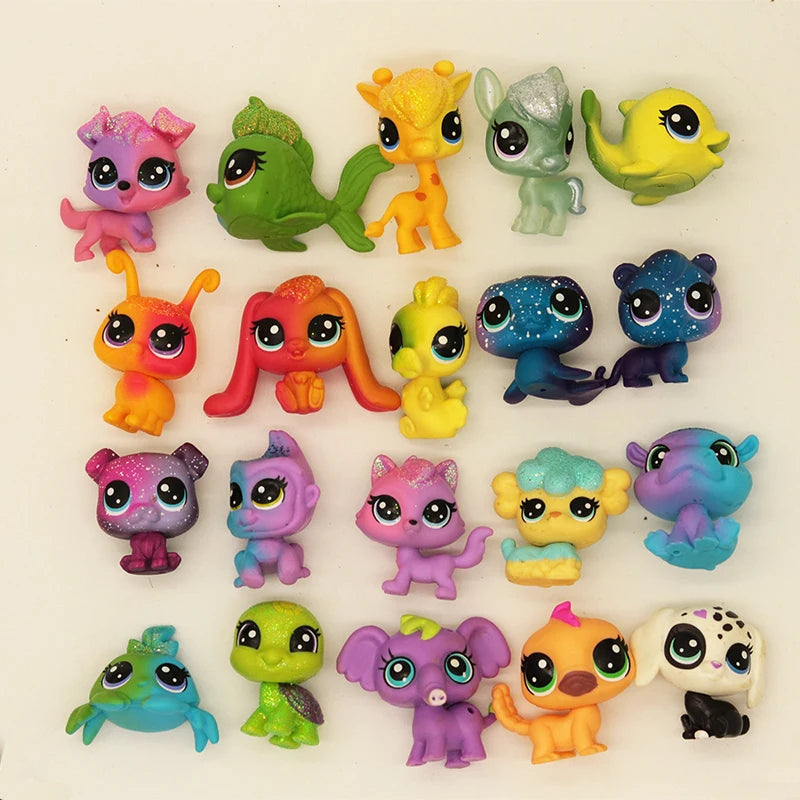 15 Pcs Particular Loose Old Pet Toys Cat Puppy Figure Mini Toy Figures Classic Little Pet Toys