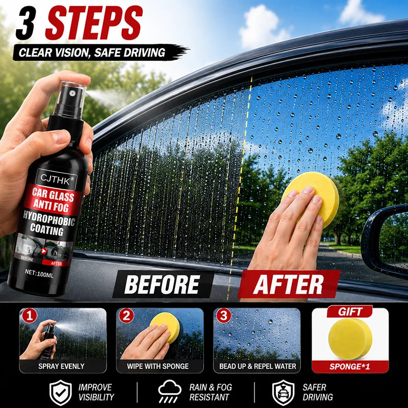 Car Glass Anti-rain Water Spray Repellent Nano Hydrophobic Windshield Rearview Glass Waterproof Anti Rain Polish Care Coating