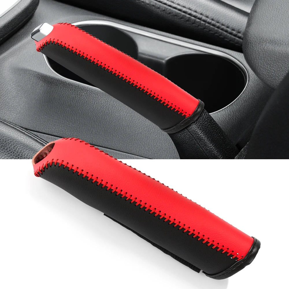 PU Leather Car Handbrake Cover Set - Protective Gloves for Your Car Interior