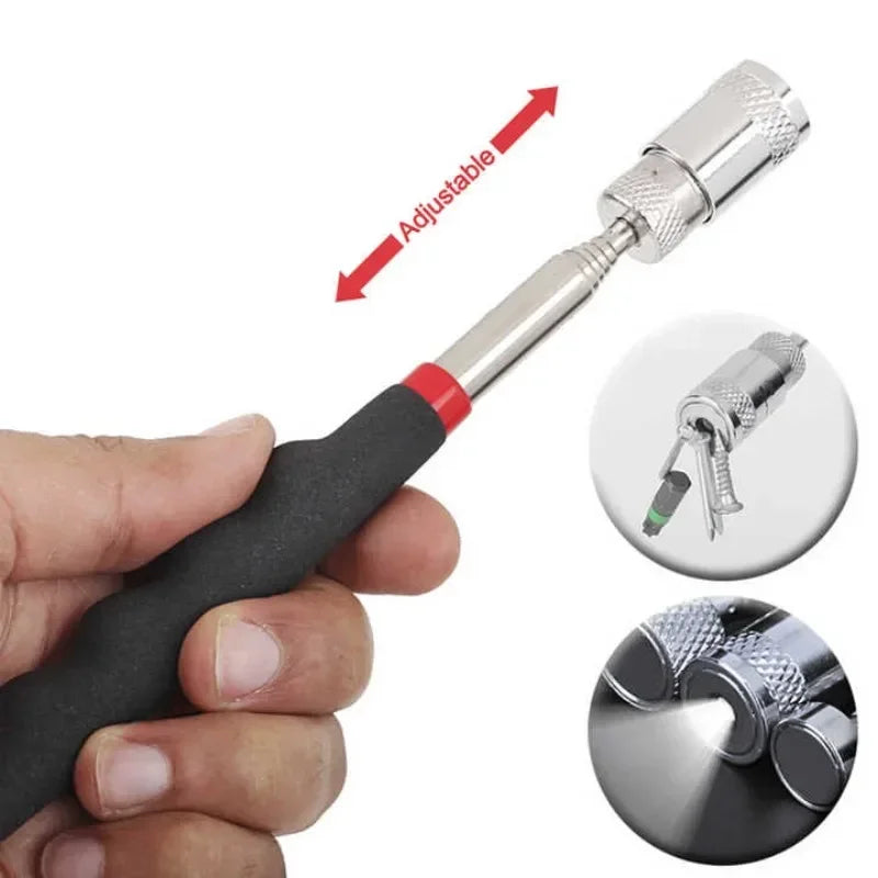 1/3/5PCS Telescopic Magnetic Pickup Tool with LED Light Extendable Metal Magnet Stick for Auto Repair and Metal Parts Retrieval