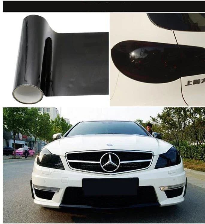 Gloss Transparent Light Black Smoke PVC Film Tint 30 X60cm Auto Car Light Headlight Taillight Tint Vinyl Film Sticker Wrap Cover