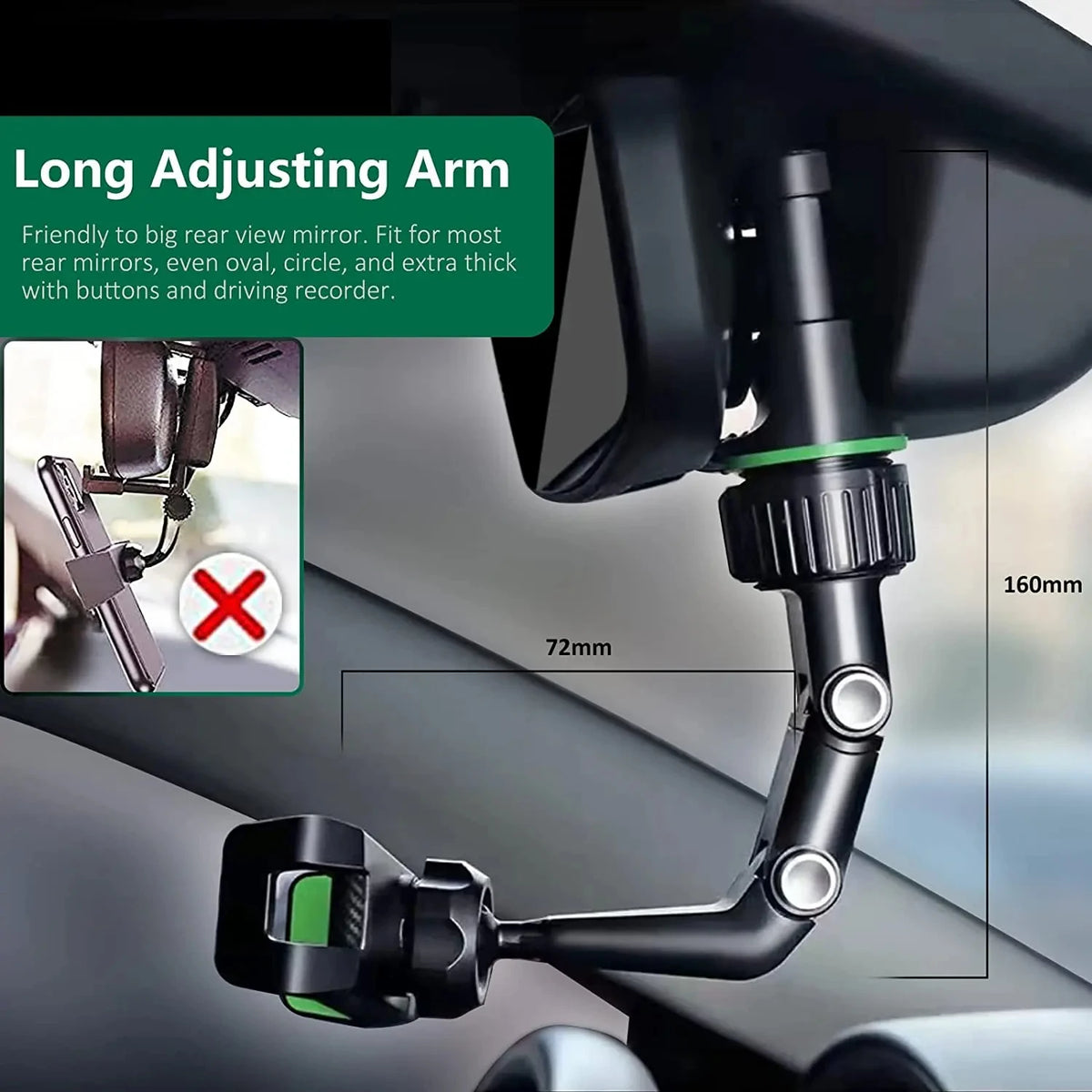 Rearview Mirror Phone Holder for Car 360° Rotating Phone Mount GPS Holder Universal Car Phone Holder For iPhone Xiaomi HUAWEI