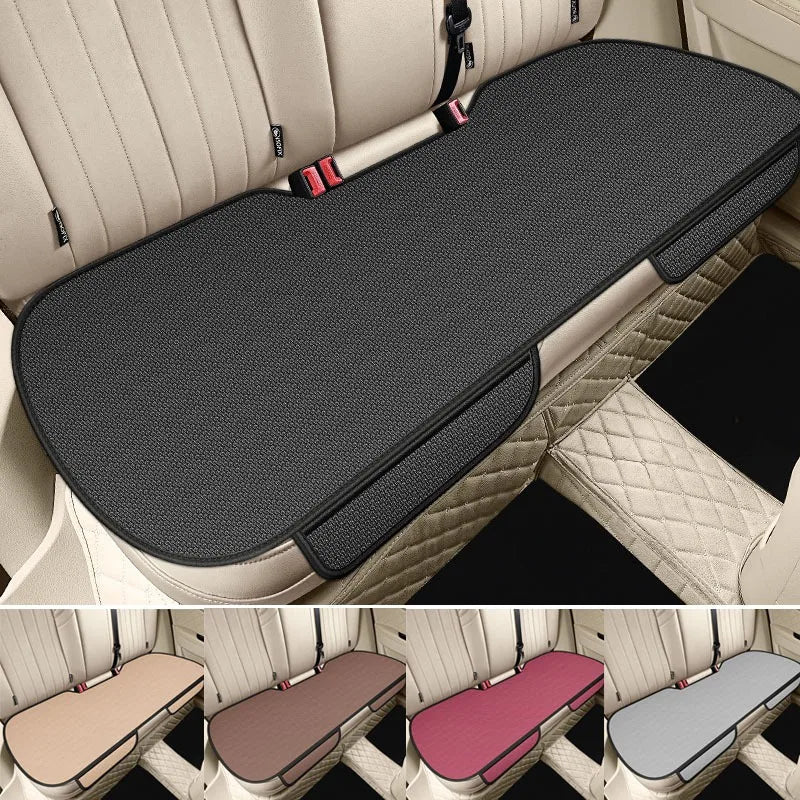 Universal Breathable Car Seat Cushion Non-slip Wear-resistant Rear Seat Cushion Solid Color Ice Silk Auto Protector Mat Pad