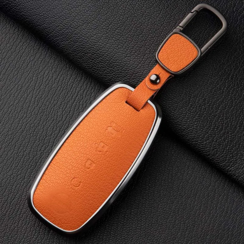 Sheepskin Key Case Cover,for Nissan Leaf Juke Micra Qashqai J11 X-Trail T32/33 Tiida Pathfinder Versa Note Patrol Metal Sheepski