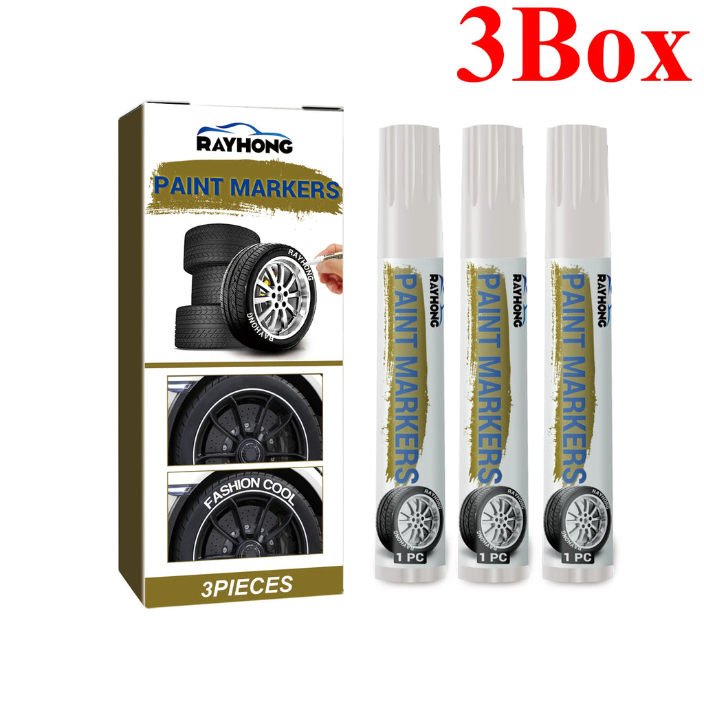 White Waterproof Cars Wheel Tire Oily Mark Pen Auto Rubber Tyre Paint Pen Cd Metal Permanent Paint Marker Graffiti Touch Up