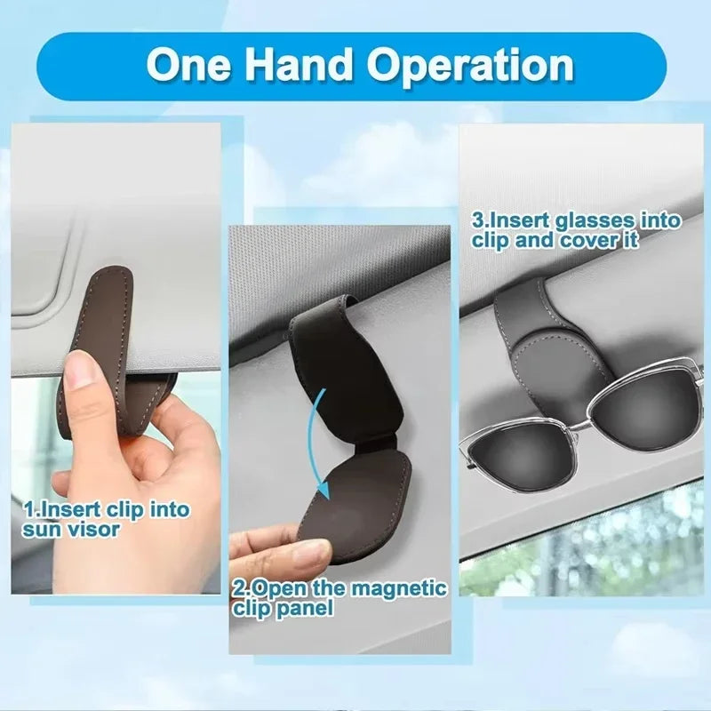 Universal Car Auto Sun Visor Glasses Box Sunglasses Clip Card Ticket Holder Stand Fastener Pen Case Eyeglasses Car Accessories