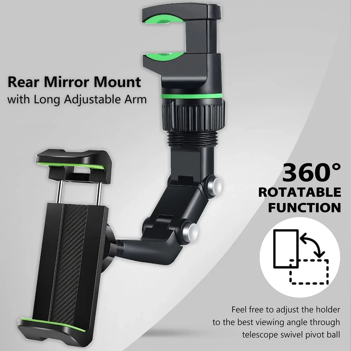 Rearview Mirror Phone Holder for Car 360° Rotating Phone Mount GPS Holder Universal Car Phone Holder For iPhone Xiaomi HUAWEI