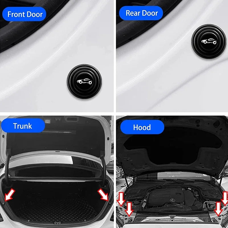 20pcs Car Door Silicone Anti Shock Pad Universal Trunk Sound Insulation Thickening Cushion Stickers Scratch Gaskets