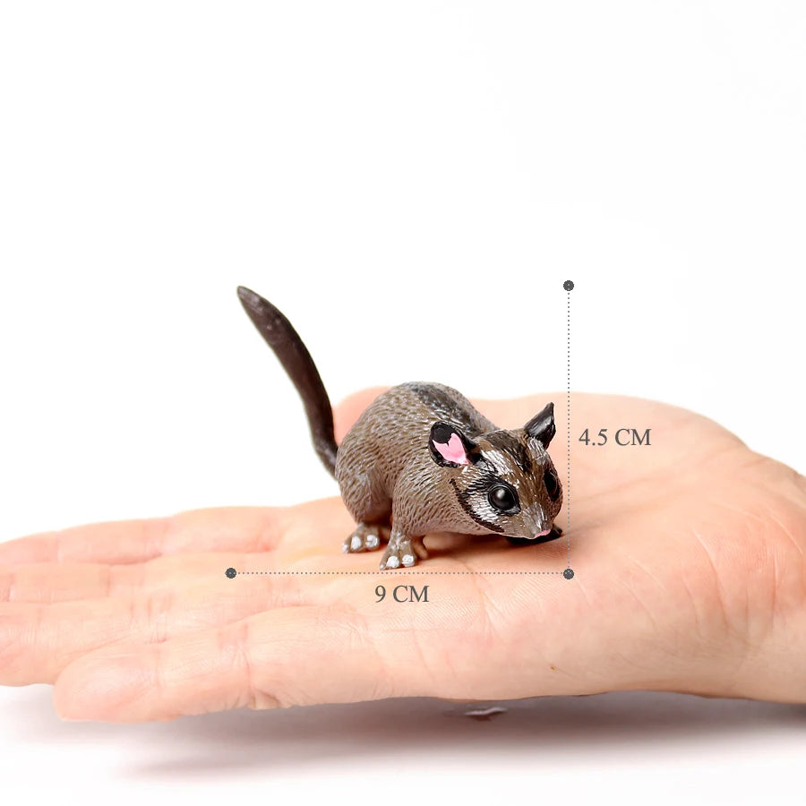 Realistic Sugar Glider Flying Squirrel Forest Animals Model Figures Wild Life Figurine Collection Fun Educational Marsupial Toy