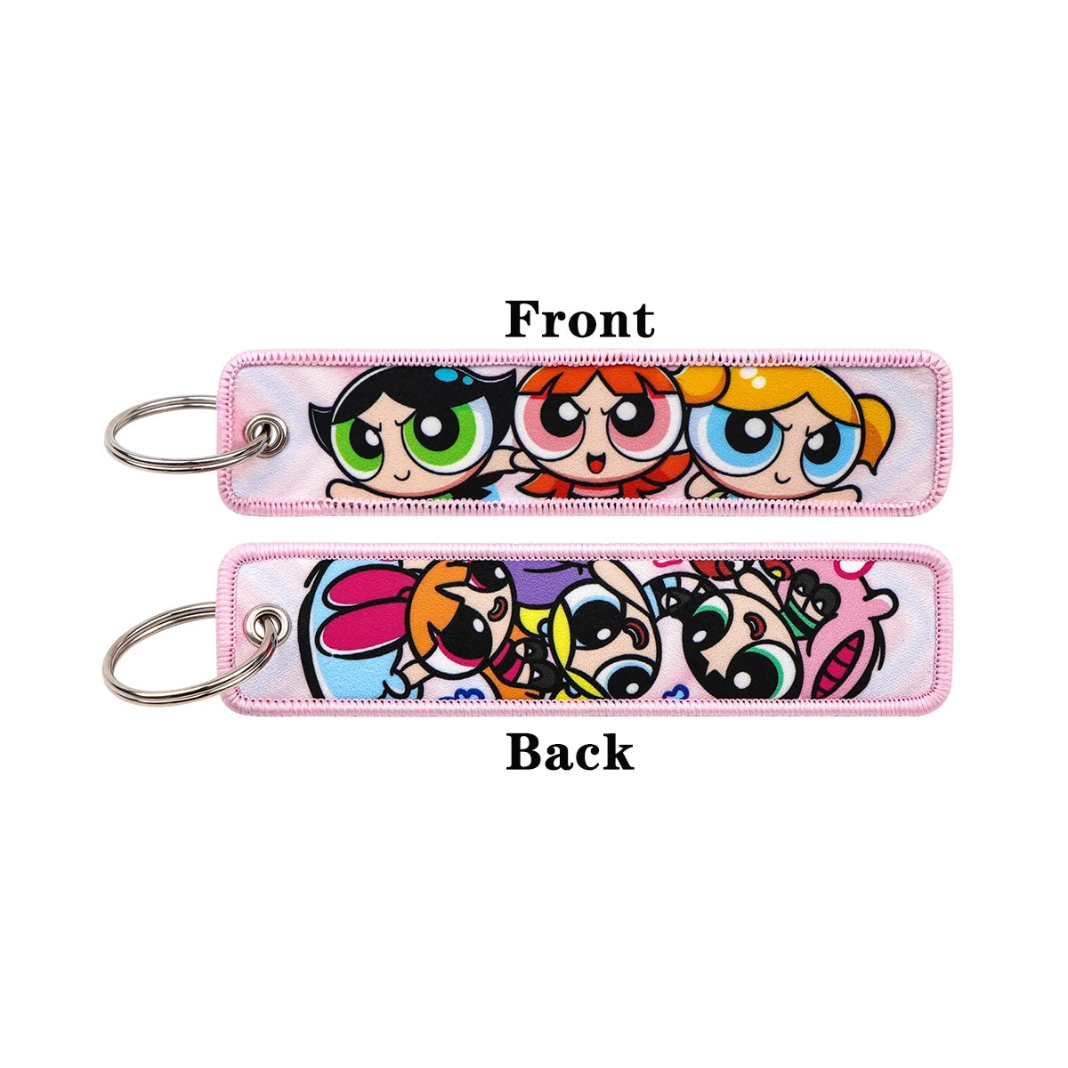 Vibrant Girls Embroidery Key Fob Key Tag For Motorcycles Cars Backpack Keychain Fashion Keyring Gifts for Men Women Accessories