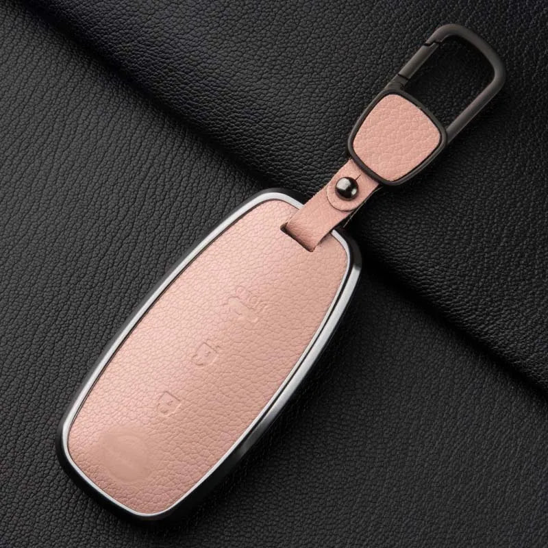 Sheepskin Key Case Cover,for Nissan Leaf Juke Micra Qashqai J11 X-Trail T32/33 Tiida Pathfinder Versa Note Patrol Metal Sheepski