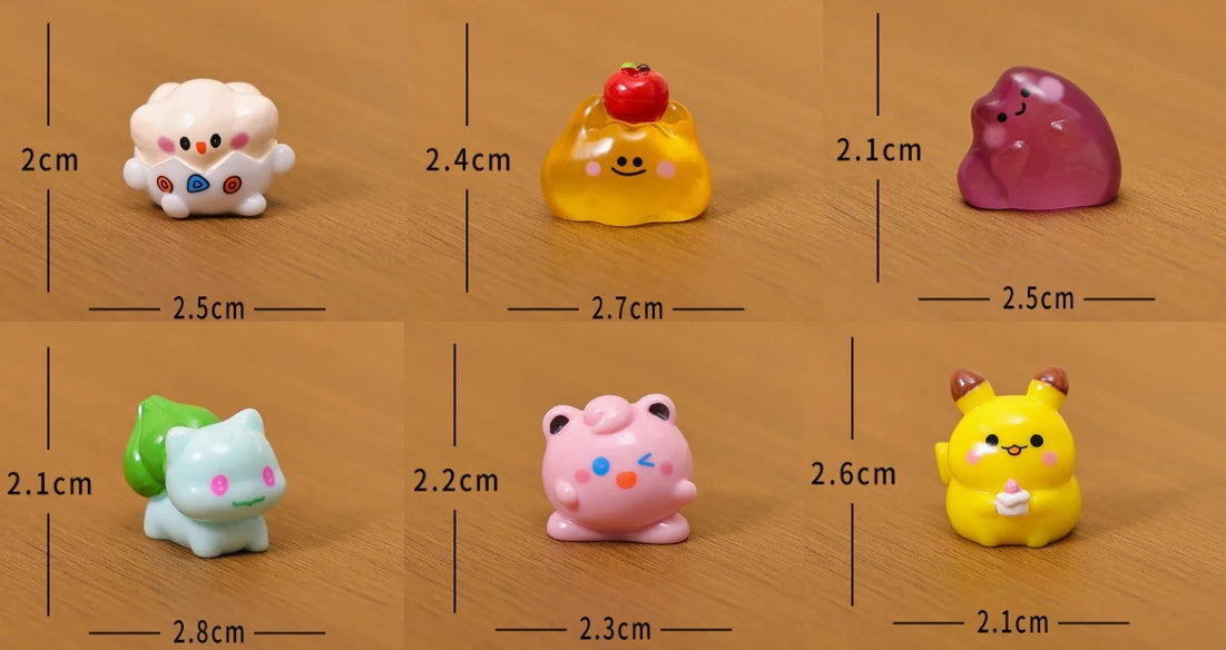 6Pcs/Set Pokemon Pikachu Anime Figures Cute Charmander Bulbasaur Luminous Kawaii Ornament Collection Q.ver Toy For Adult Gift