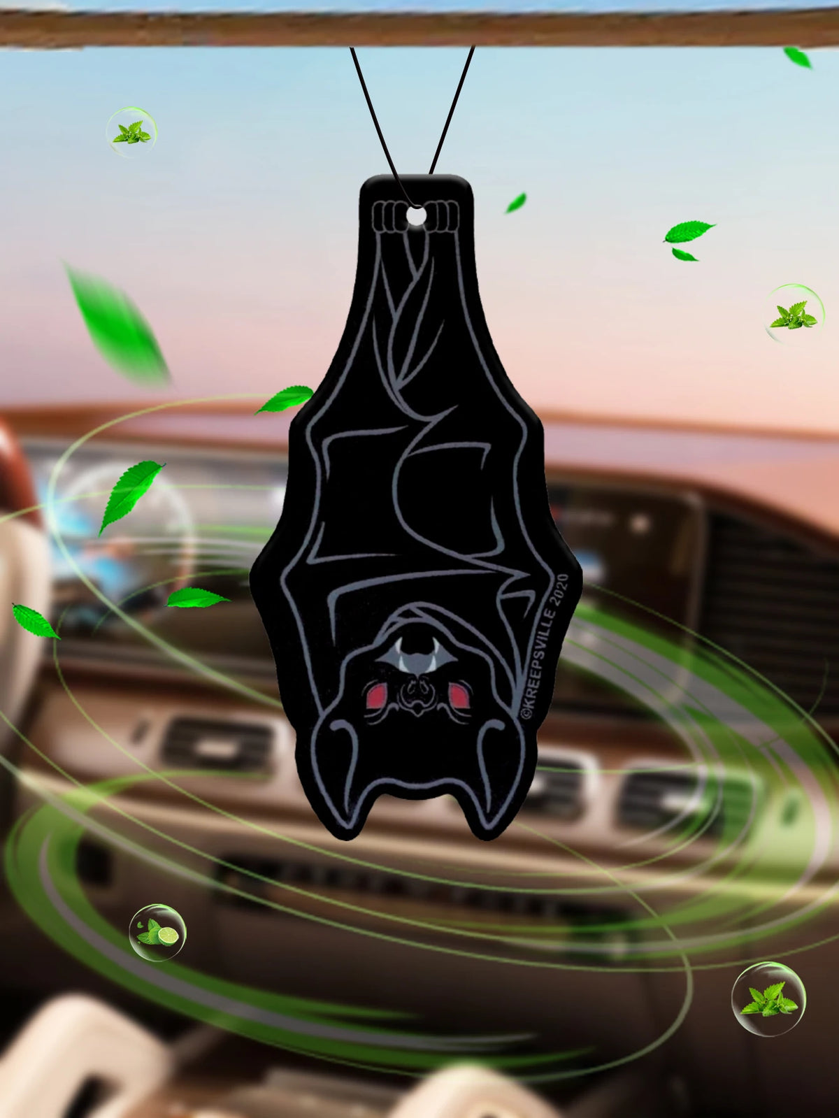 Hanging Bat “Sustainable Freshness” Long-Lasting Car Air Freshener - Aromatherapy Scented Paper Pendant, Suitable for Rearview Mirrors and Air Vents, In-Car Deodorizer, Long-Lasting Fragrance, Stress-Relieving Scent Acces