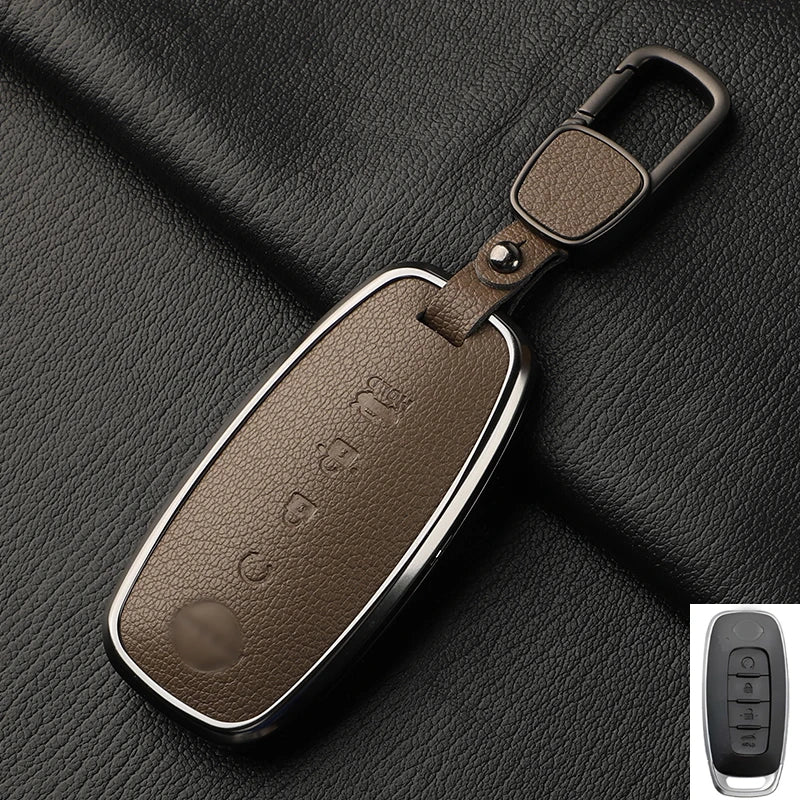 Sheepskin Key Case Cover,for Nissan Leaf Juke Micra Qashqai J11 X-Trail T32/33 Tiida Pathfinder Versa Note Patrol Metal Sheepski