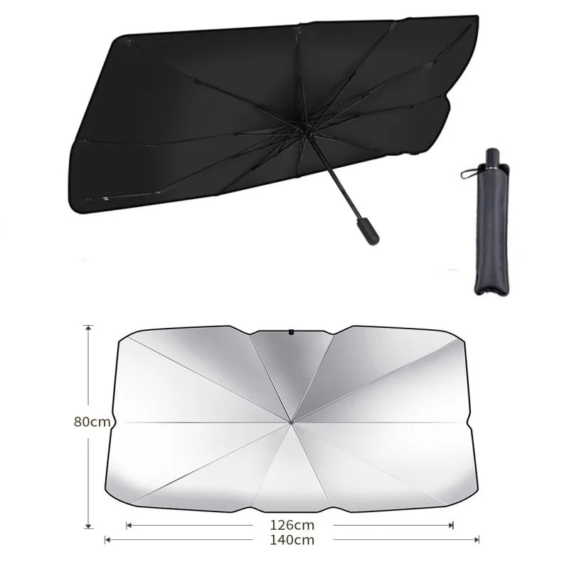 125cm 140cm Foldable Car Windshield Sun Shade Umbrella UV Cover Sunshade Heat Insulation Front Window Interior Protection