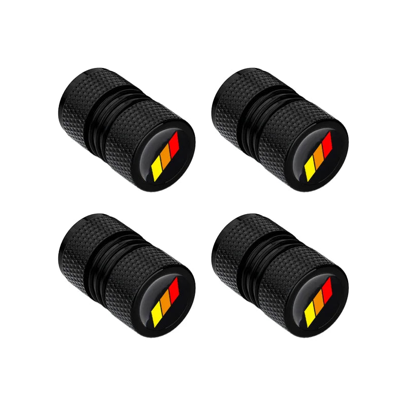 5Pcs Leather Keychain for Toyota Tacoma 4Runner Tundra TRD Camry Rav4 Metal Key Chain With Tire Valve Stem Caps Car Accessories