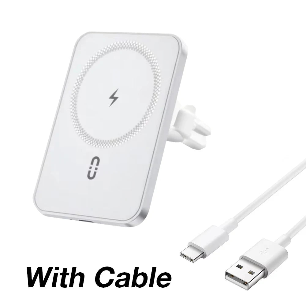 360 Rotation Magnetic Car Air Vent Phone Holder Stand Wireless Charger For Magsafe iPhone 17~12 Samsung Xiaomi Cellphone Bracket