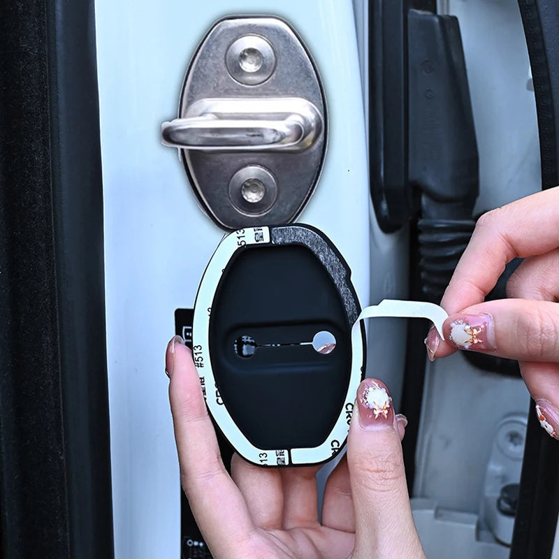 4pc Car Door Mute Damping Cushion Silicone Door Lock Buckle Door Protective Cover for VW Volkswagen Passat Rline Golf GTI Bora