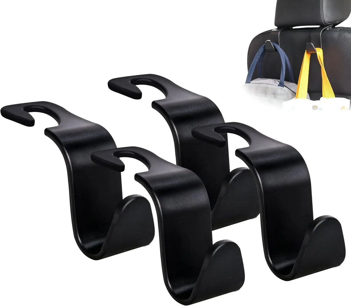 1/4Pcs Car Headrest Hooks Hanger for Bags Seat Back Organizer Holder Clips Auto Fastener Hooks Car Storage Interior Accessories