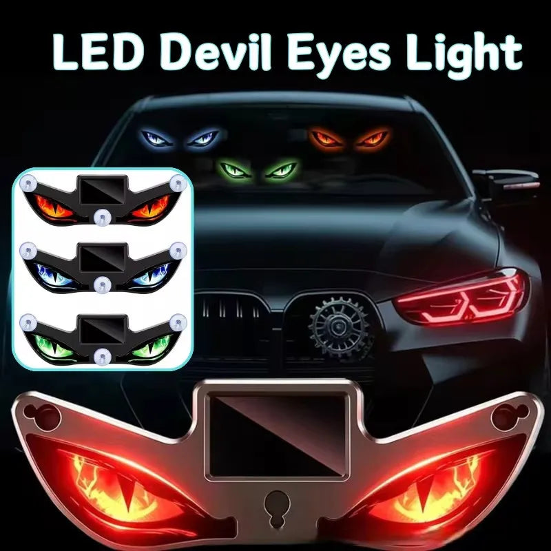Animated Devil Eyes LED Car Light Smart Dynamic Eye Display Windshield Decorative Light For Vehicle Interior Car Accessories