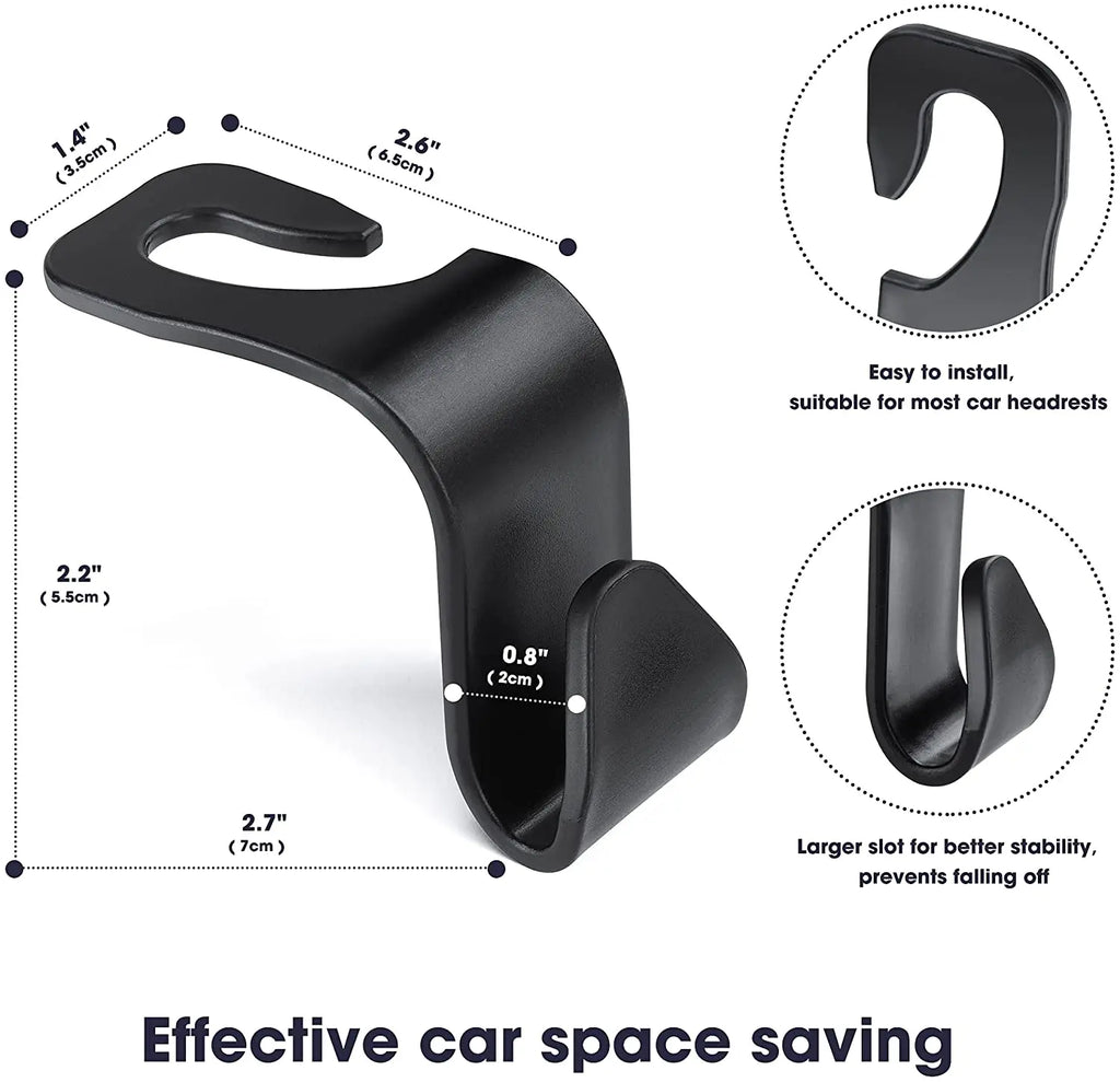 1/4Pcs Car Headrest Hooks Hanger for Bags Seat Back Organizer Holder Clips Auto Fastener Hooks Car Storage Interior Accessories