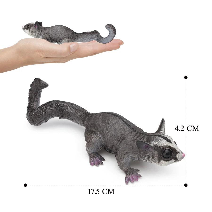 Realistic Sugar Glider Flying Squirrel Forest Animals Model Figures Wild Life Figurine Collection Fun Educational Marsupial Toy