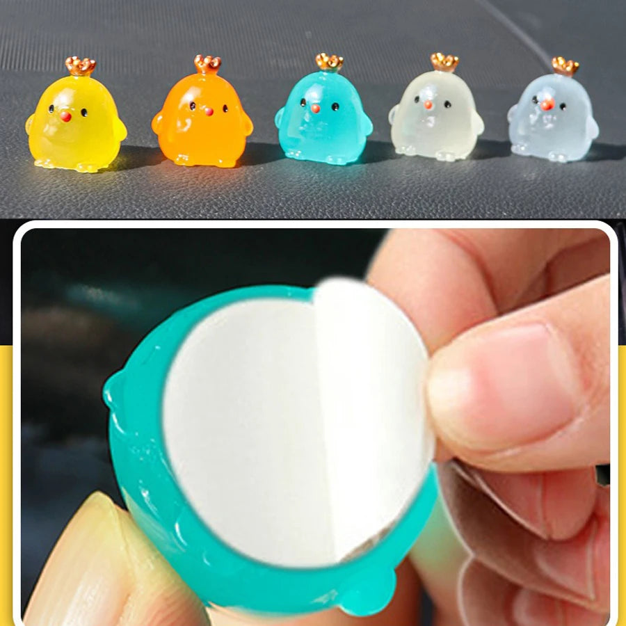6PCS Driving Assistance Signs Luminous Chicken Safety Points Inside The Car ,Car Point Marking, Car Center Console Decoration