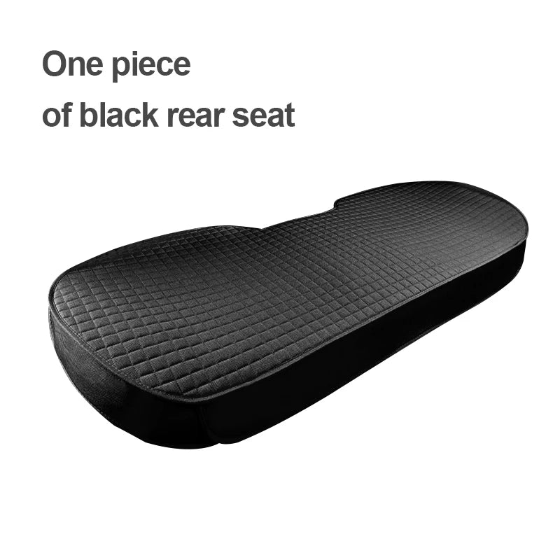 SEAMETAL Universal Flax Car Seat Covers Front Rear Breathable Linen Cushion Anti Slip Auto Seat Protector Mat Pad Four Seasons