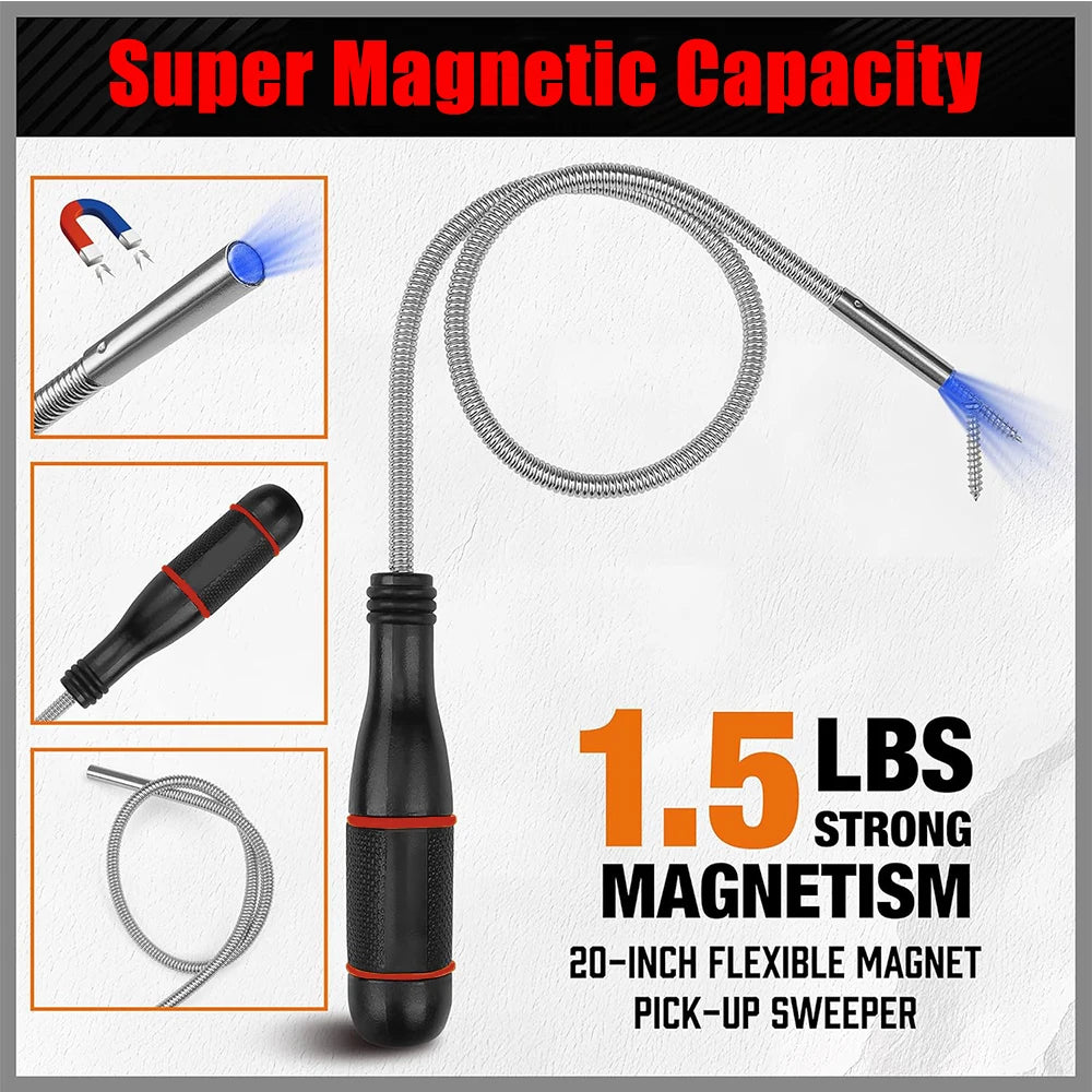 Hot Telescoping Magnetic Pickup Tool Magnetic Parts Trays Magnet Flexible Spring Stick Car Accessories Automotive Tools For BMW