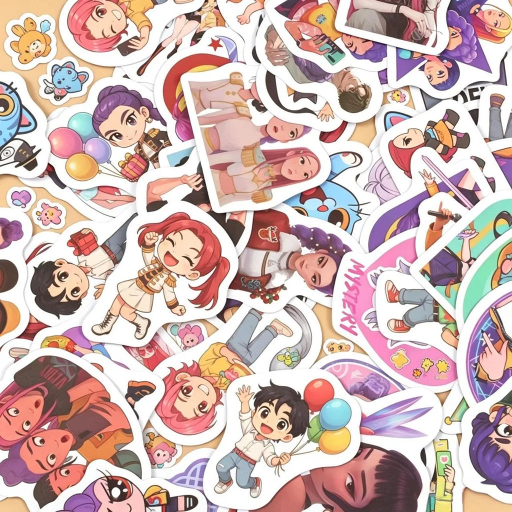 63 pieces witch girl group  sticker gift box cute cartoon creative stationery handbook stickers gift box  diverse patterns