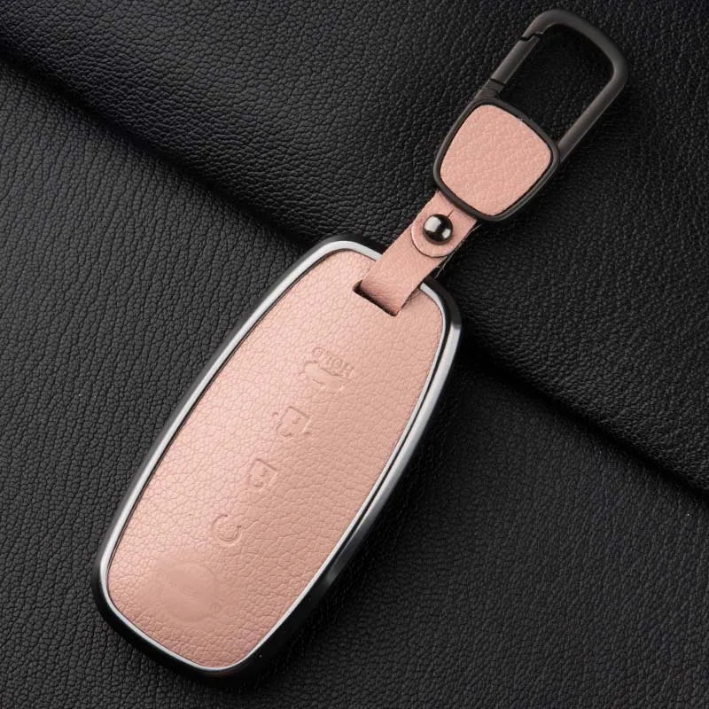 Sheepskin Key Case Cover,for Nissan Leaf Juke Micra Qashqai J11 X-Trail T32/33 Tiida Pathfinder Versa Note Patrol Metal Sheepski