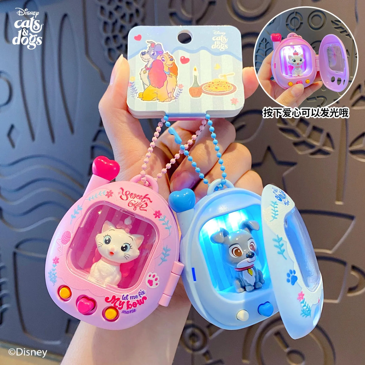 Duo Set Cartoon Anime Lady and The Tramp Cat Dog Action Figure Doll Toy Funny KeyChain Decoration Gifts for Friends