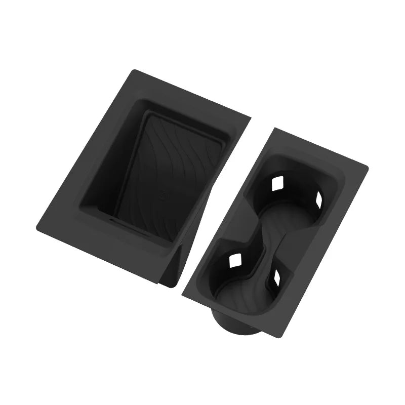 2 Pcs for Nissan Patrol Y63 2025 2026 Armada Wireless Charging Phone Mat & Cup Holder Silicone Liner Car Interior Accessories