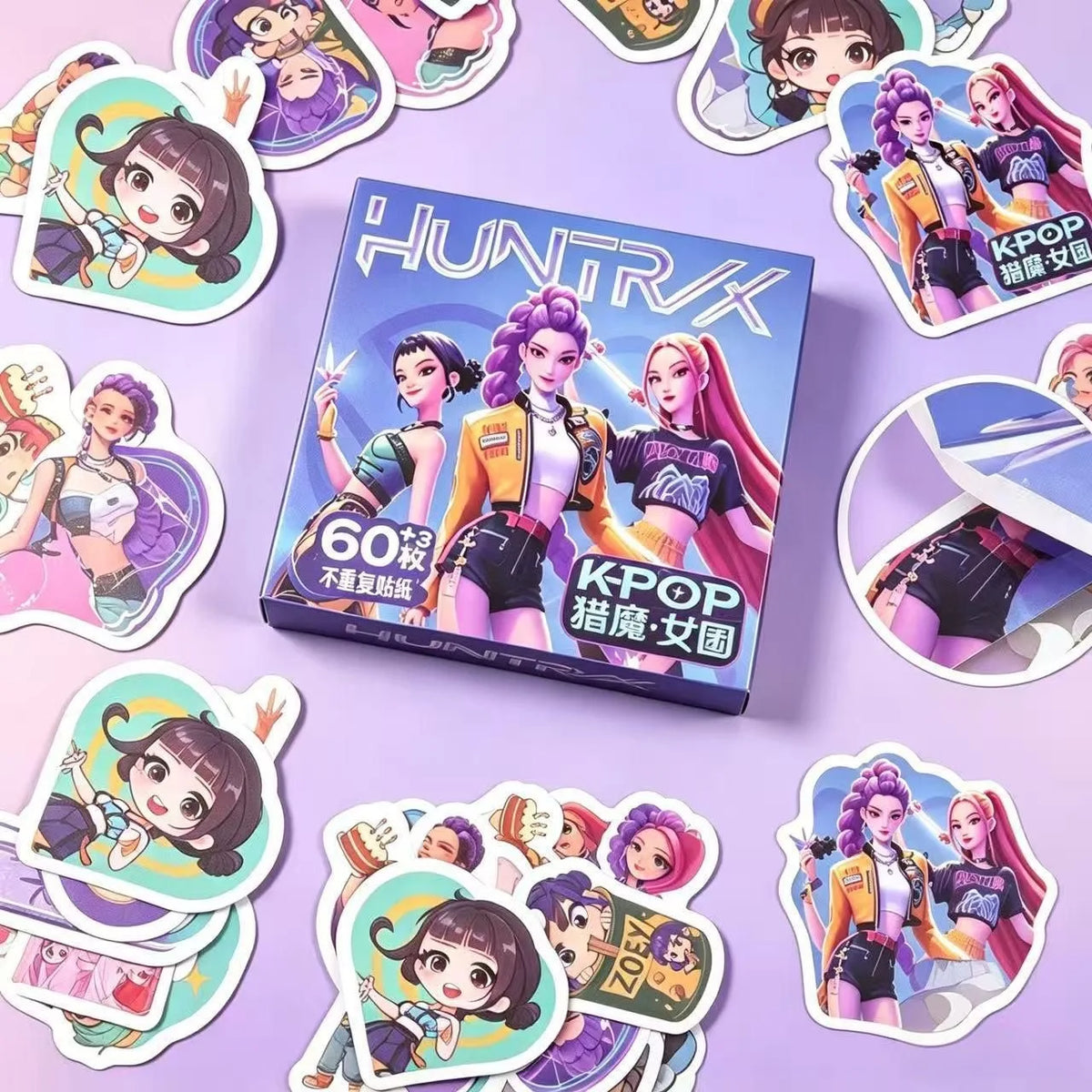 63 pieces witch girl group  sticker gift box cute cartoon creative stationery handbook stickers gift box  diverse patterns