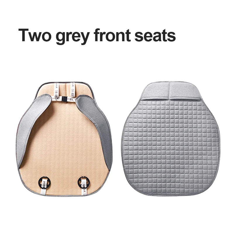 SEAMETAL Universal Flax Car Seat Covers Front Rear Breathable Linen Cushion Anti Slip Auto Seat Protector Mat Pad Four Seasons
