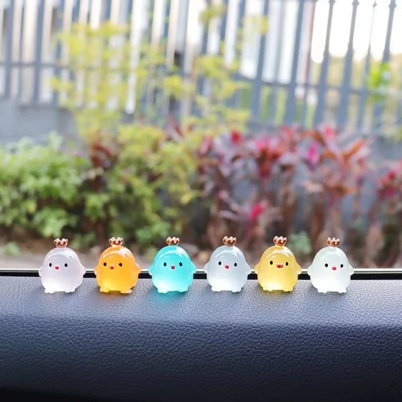 6PCS Driving Assistance Signs Luminous Chicken Safety Points Inside The Car ,Car Point Marking, Car Center Console Decoration
