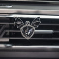 1pc Car Vent Clip Bat Skull Shape Rhinestone Decor Car Air Vent Clip Aromatherapy Perfume Accessory Car Interior Accessories