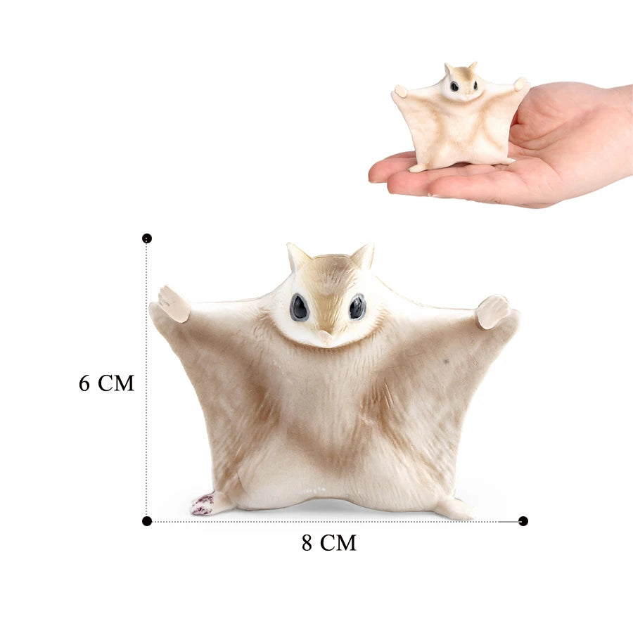 Realistic Sugar Glider Flying Squirrel Forest Animals Model Figures Wild Life Figurine Collection Fun Educational Marsupial Toy