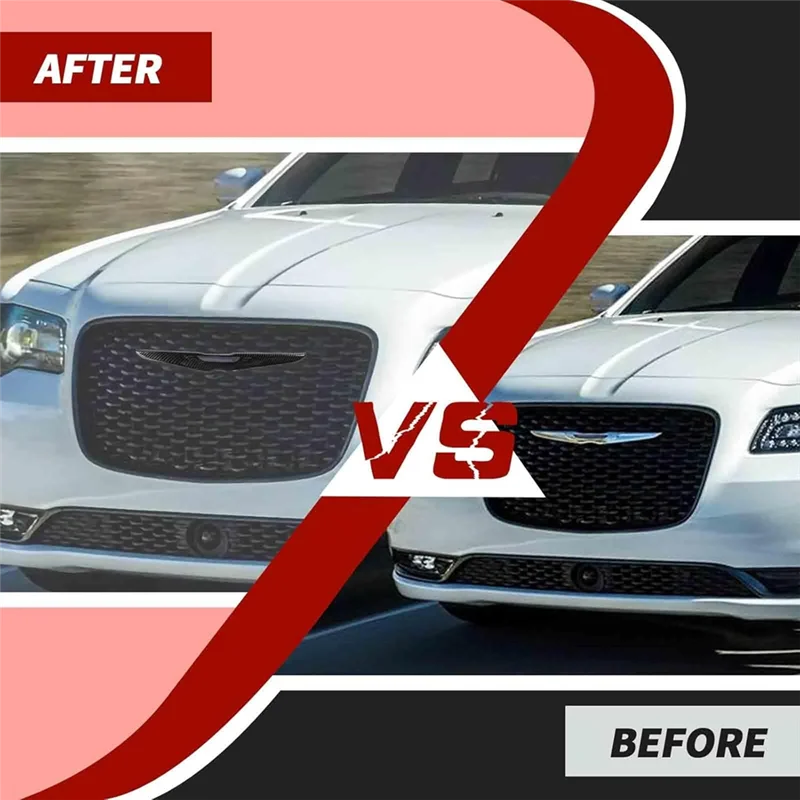 Front Rear Emblem Molding Trim For Chrysler 300 300C 2015-2023 Carbon Fiber Accessories