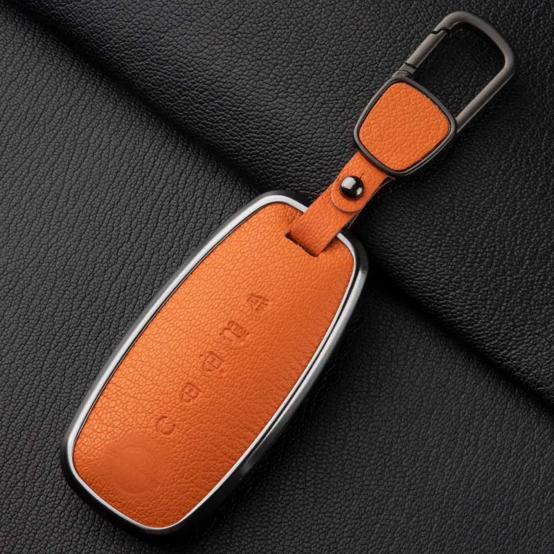 Sheepskin Key Case Cover,for Nissan Leaf Juke Micra Qashqai J11 X-Trail T32/33 Tiida Pathfinder Versa Note Patrol Metal Sheepski
