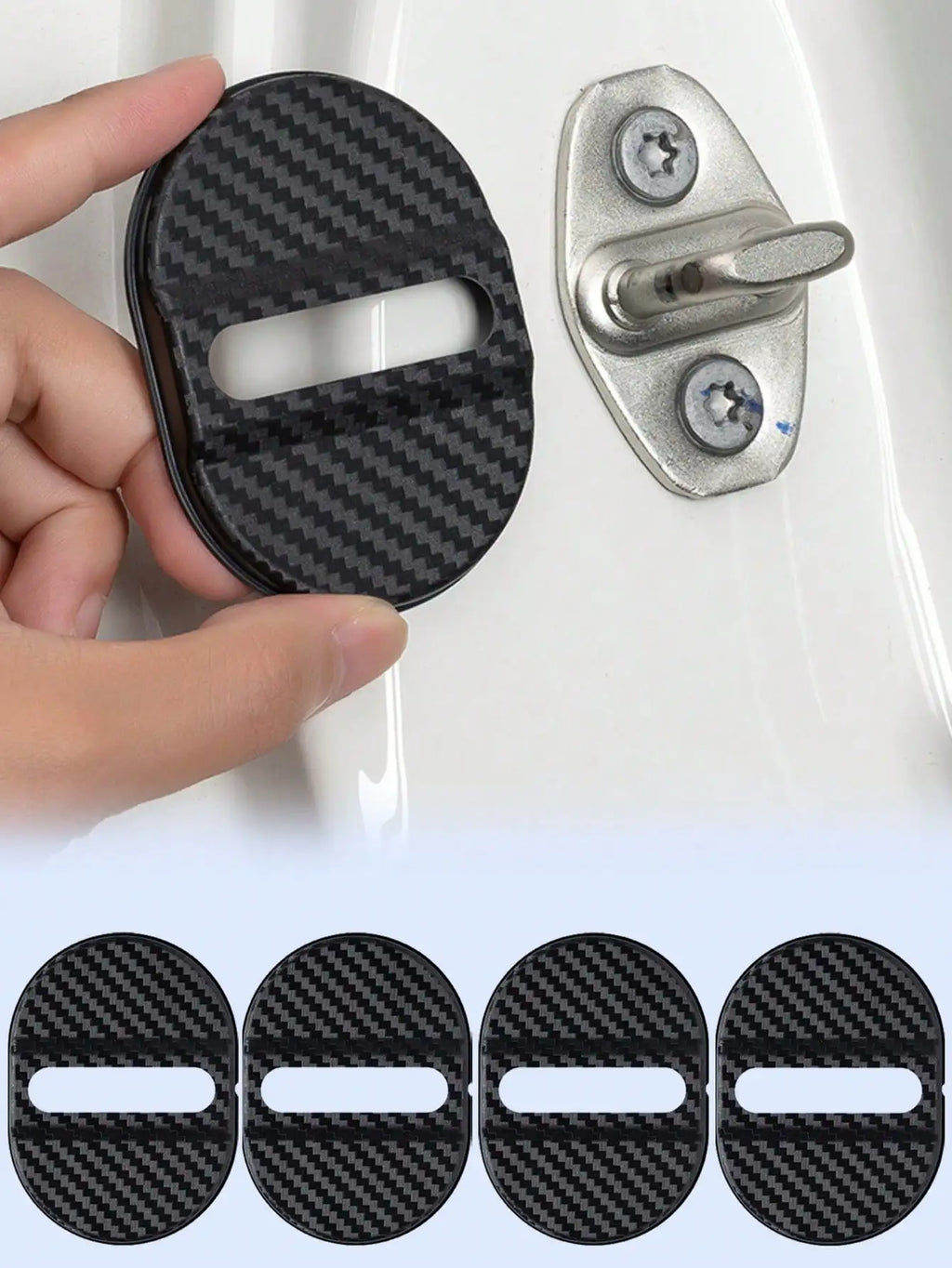 4Pcs Universal Door Lock Covers Shock-Absorbing Noise-Reducing Waterproof Protector Easy Stick-on for Sedan SUV