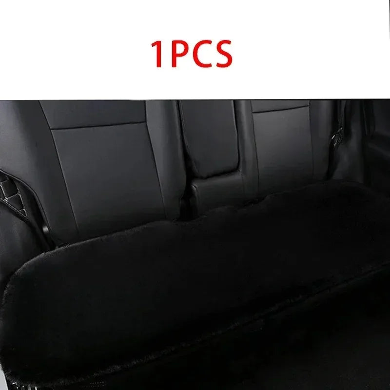 Plush Rabbit Fur Car Seat Cushion Winter Warmth Thick Wool Square Multicolor Cushion for Main Driver or Co-pilot Cover Universal