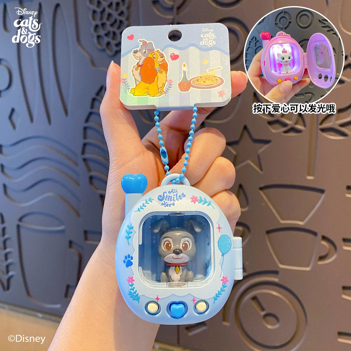 Duo Set Cartoon Anime Lady and The Tramp Cat Dog Action Figure Doll Toy Funny KeyChain Decoration Gifts for Friends