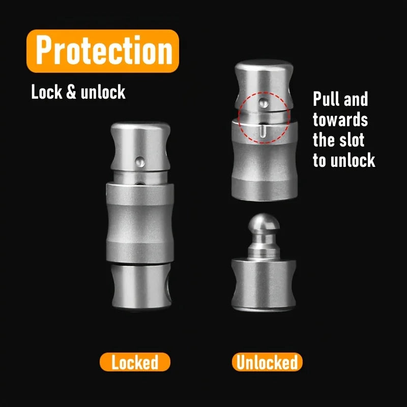 Titanium Alloy 360-Degree Rotating Self-Locking Keychain — Quick-Release Key Fob with Retractable Design and Carabiner Clip