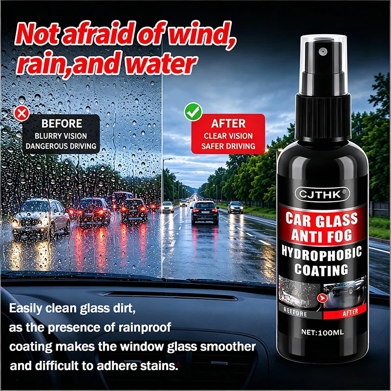 Car Glass Anti-rain Water Spray Repellent Nano Hydrophobic Windshield Rearview Glass Waterproof Anti Rain Polish Care Coating