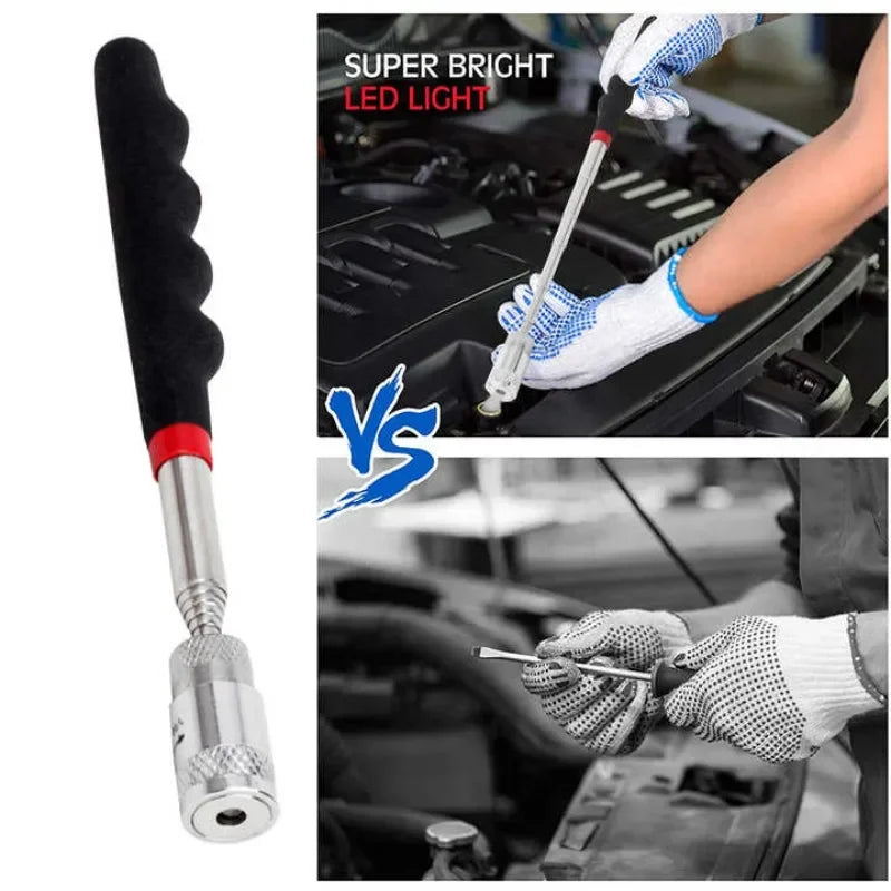 1/3/5PCS Telescopic Magnetic Pickup Tool with LED Light Extendable Metal Magnet Stick for Auto Repair and Metal Parts Retrieval