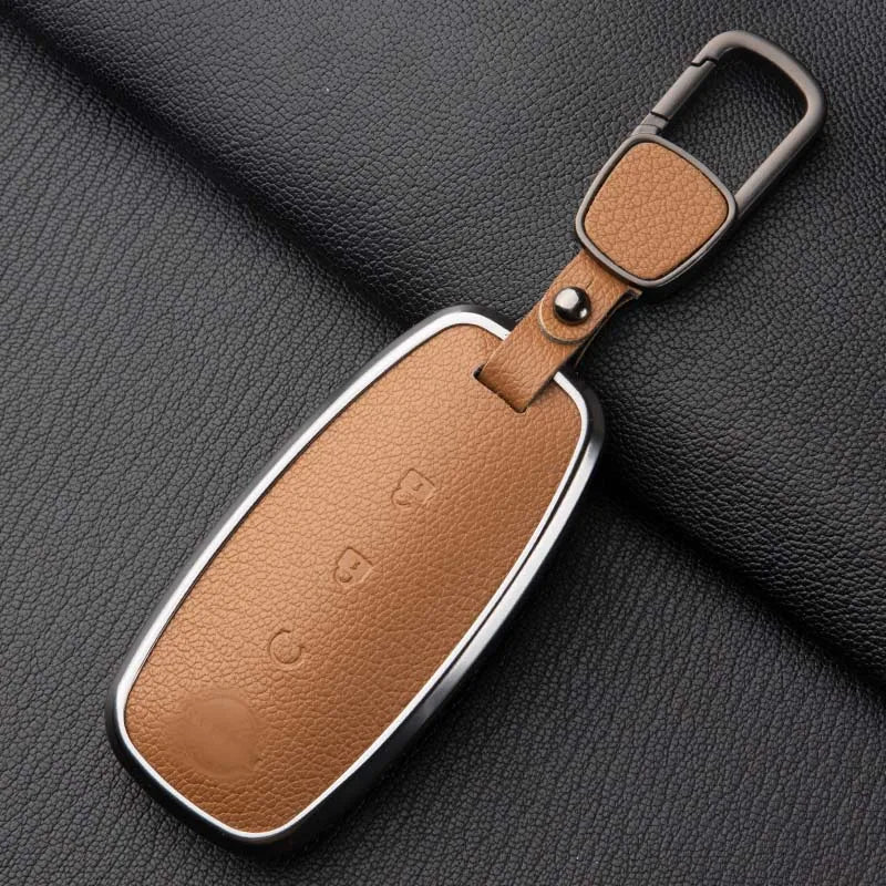 Sheepskin Key Case Cover,for Nissan Leaf Juke Micra Qashqai J11 X-Trail T32/33 Tiida Pathfinder Versa Note Patrol Metal Sheepski