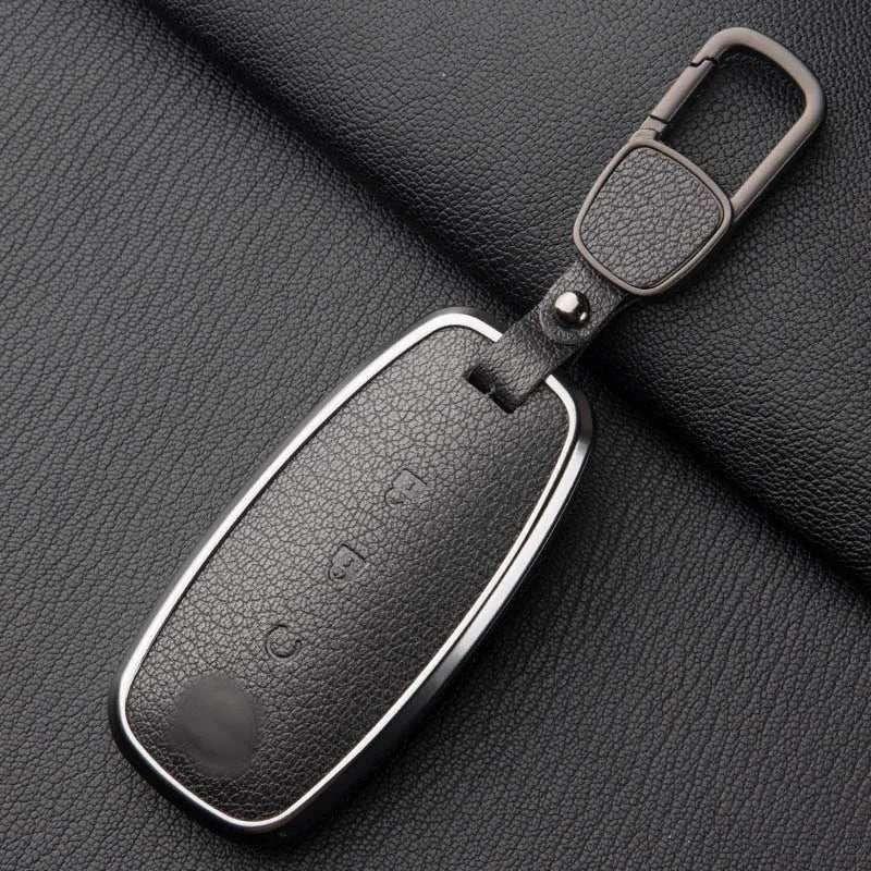 Sheepskin Key Case Cover,for Nissan Leaf Juke Micra Qashqai J11 X-Trail T32/33 Tiida Pathfinder Versa Note Patrol Metal Sheepski