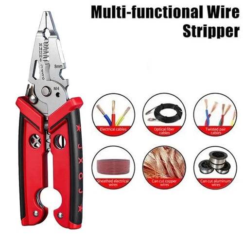 1pc 18 in 1 Electrician Pliers Wire Stripper Crimper Pliers Crimping Cutting Car Multifuntion Professional Electrician hand tool